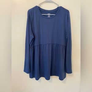 Sonoma Long Sleeve Blue Maternity Top